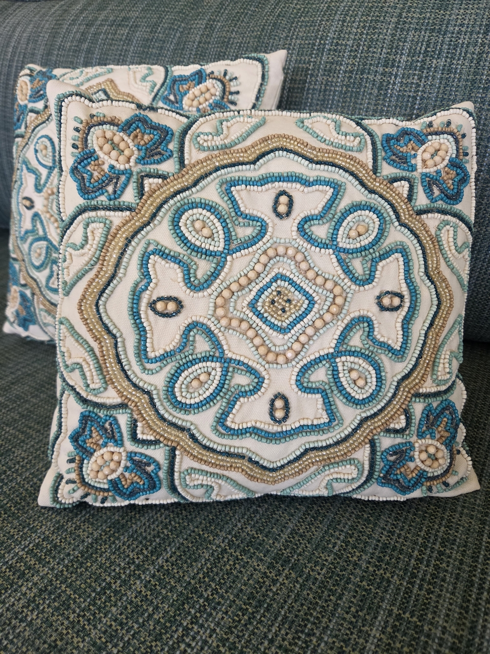 Set Of 2-Beaded Pillows - Picture 2 of 6